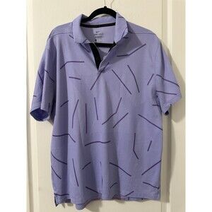 Nike Golf Tiger Woods Dri-Fit Polo Shirt Men’s L Purple Graphic